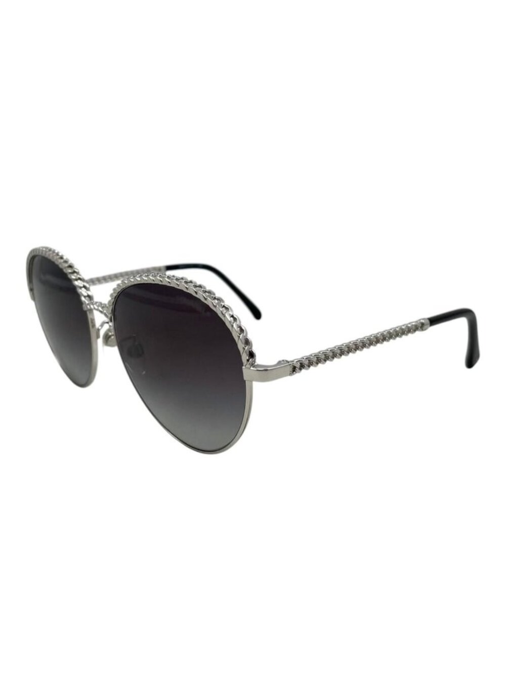 Chanel Sunglasses Chain Gradient Black Silver Eyewear